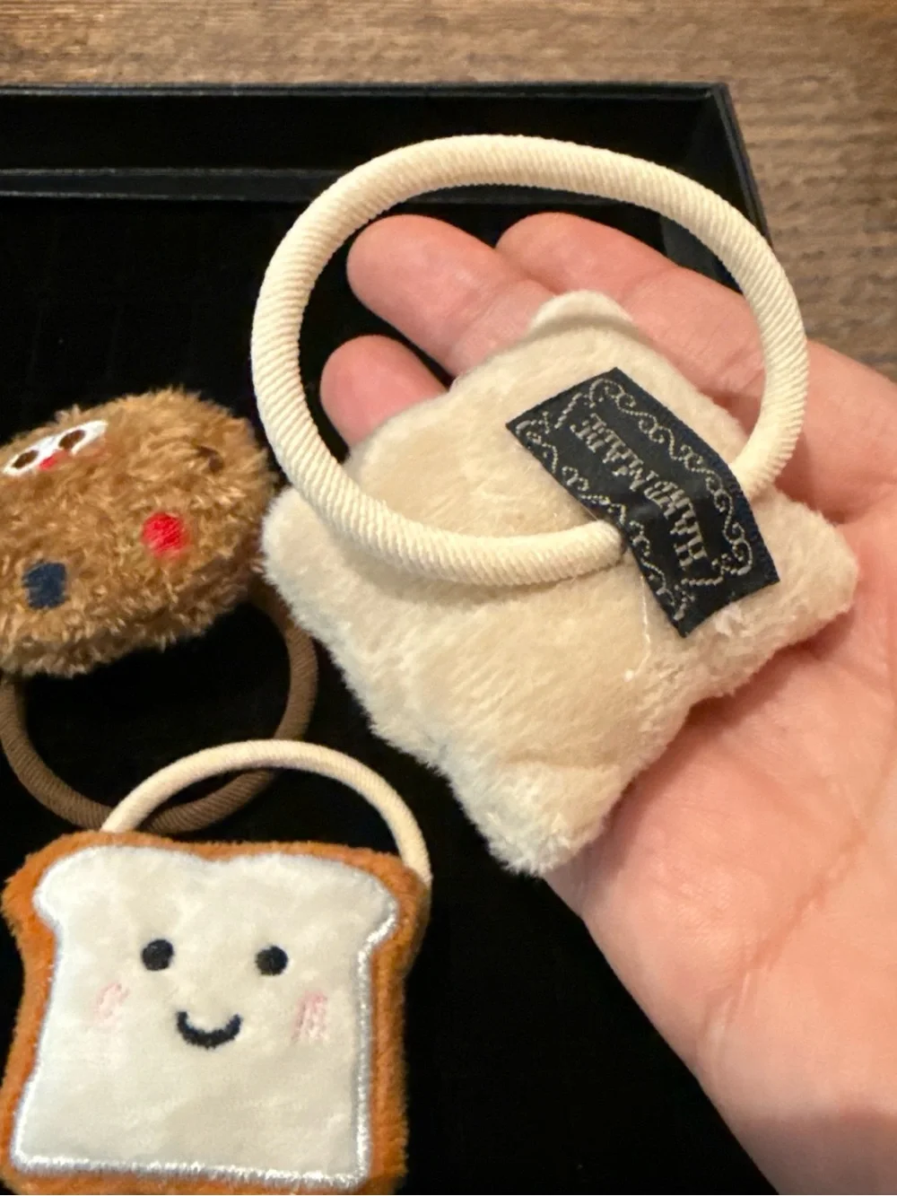Kawaii Plush Toast & Cookie Hair Ties - Cute Face Set